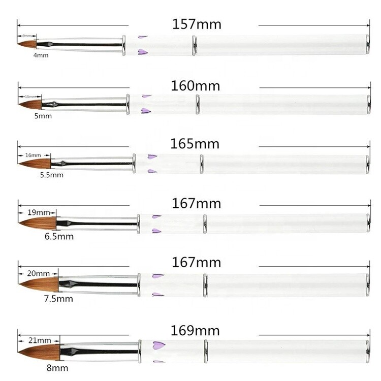 Metal Handle/ Oval Shaped Professional Acrylic Nail Brush With Customization option