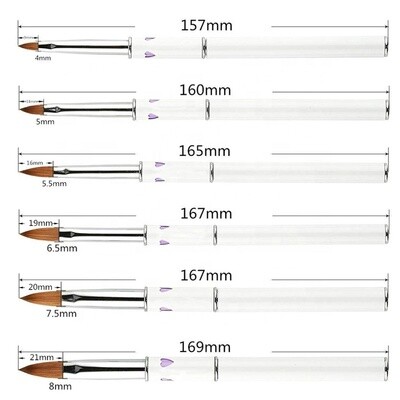 Metal Handle/ Oval Shaped Professional Acrylic Nail Brush With Customization option