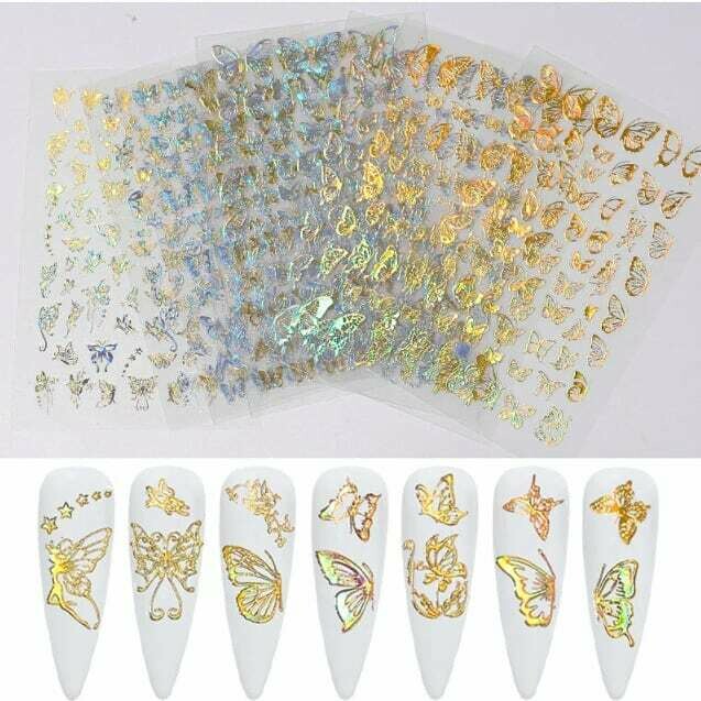 1pc Holographic 3D Butterfly Nail Art Stickers
