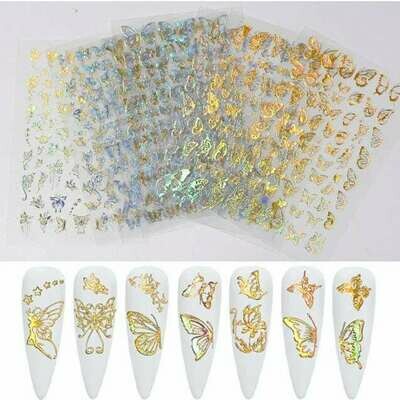 1pc Holographic 3D Butterfly Nail Art Stickers