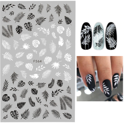1PC  3D nail stickers Multi-color Butterfly flower pattern