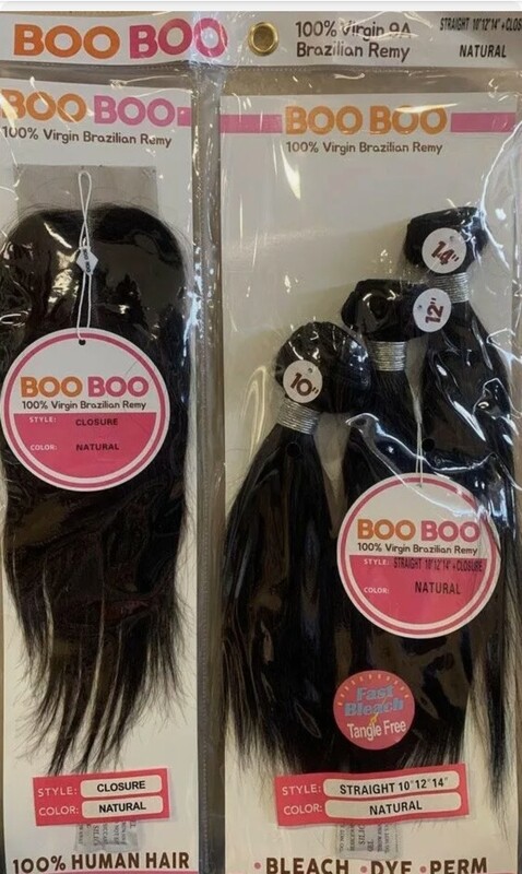 Boo Boo 
100% Virgin Brazilian Remy
Includes Closure