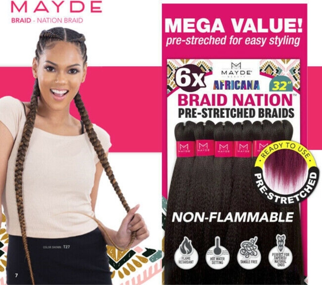 Mayde Beauty Synthetic Braid - 6X BRAID NATION 32