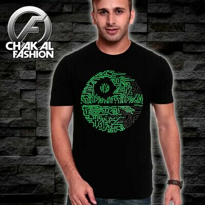 Playera Star Wars Geek Estrella Muerte Brilla Fotoluminicente  ChakalFashion