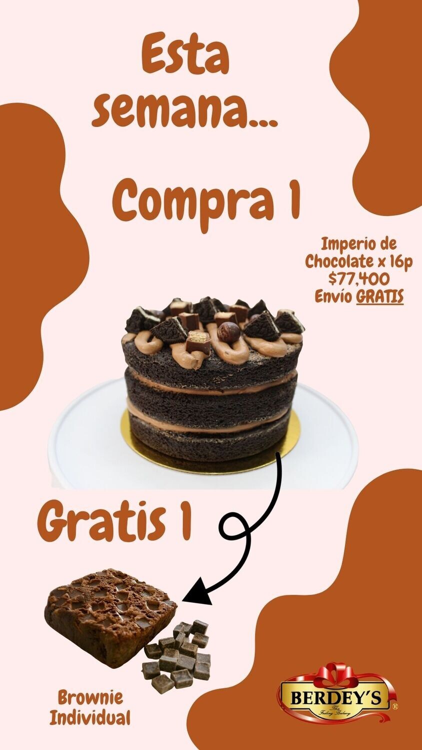 Imperio de Chocolate 16p + Brownie Individual GRATIS + ENVIO GRATIS