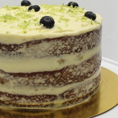 Torta de Arándanos y Limón Desnudo Azul