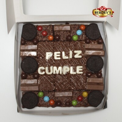 Estuche de 25 Minibrownies tipo Fudge Decorados con Nutella