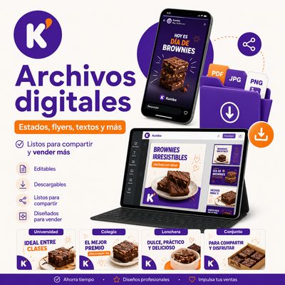 Archivos digitales Kumbo para vender más en WhatsApp y redes