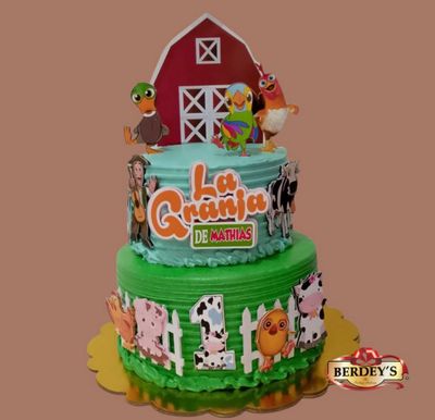 Torta Granja Encantada del Primer Año Torta Granja Encantada del Primer Año sin azúcar y sin gluten a domicilio en Bogotá (Berdey’s)