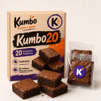Kumbo20 Tradicional con 20 brownies medianos para revender en Colombia 1
