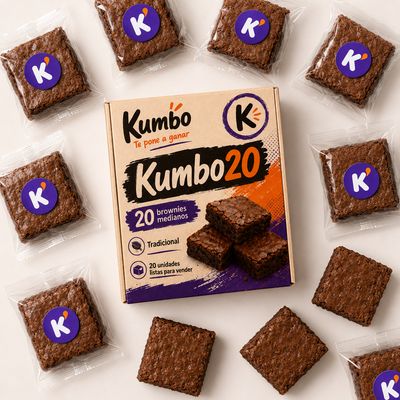 Kumbo20 Tradicional con 20 brownies medianos para revender en Colombia