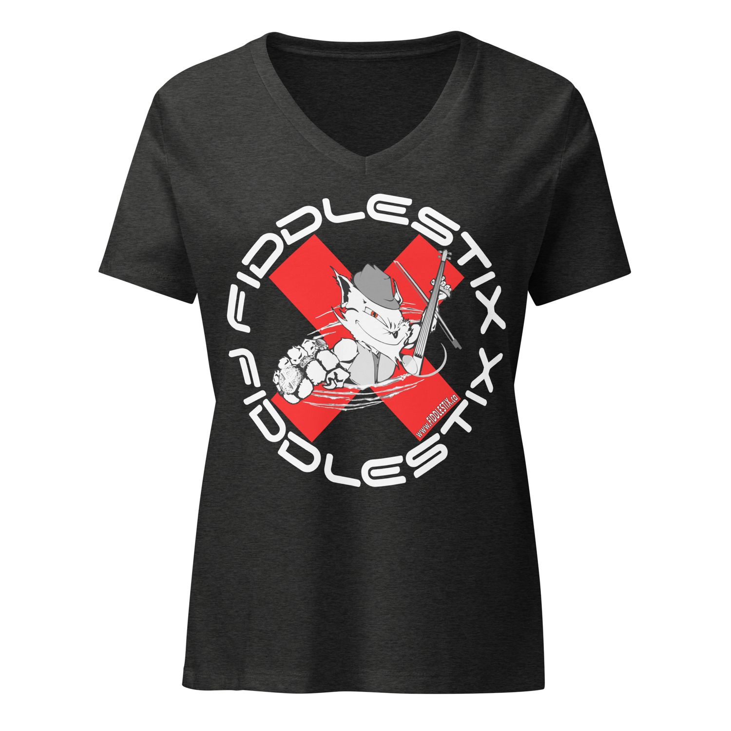 Fiddlestix Women’s relaxed v-neck t-shirt