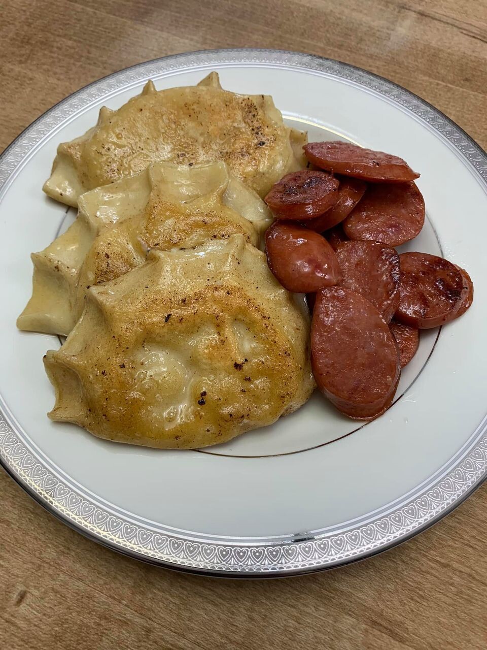 Pierogi and Polish Sausage (plus 1 side)