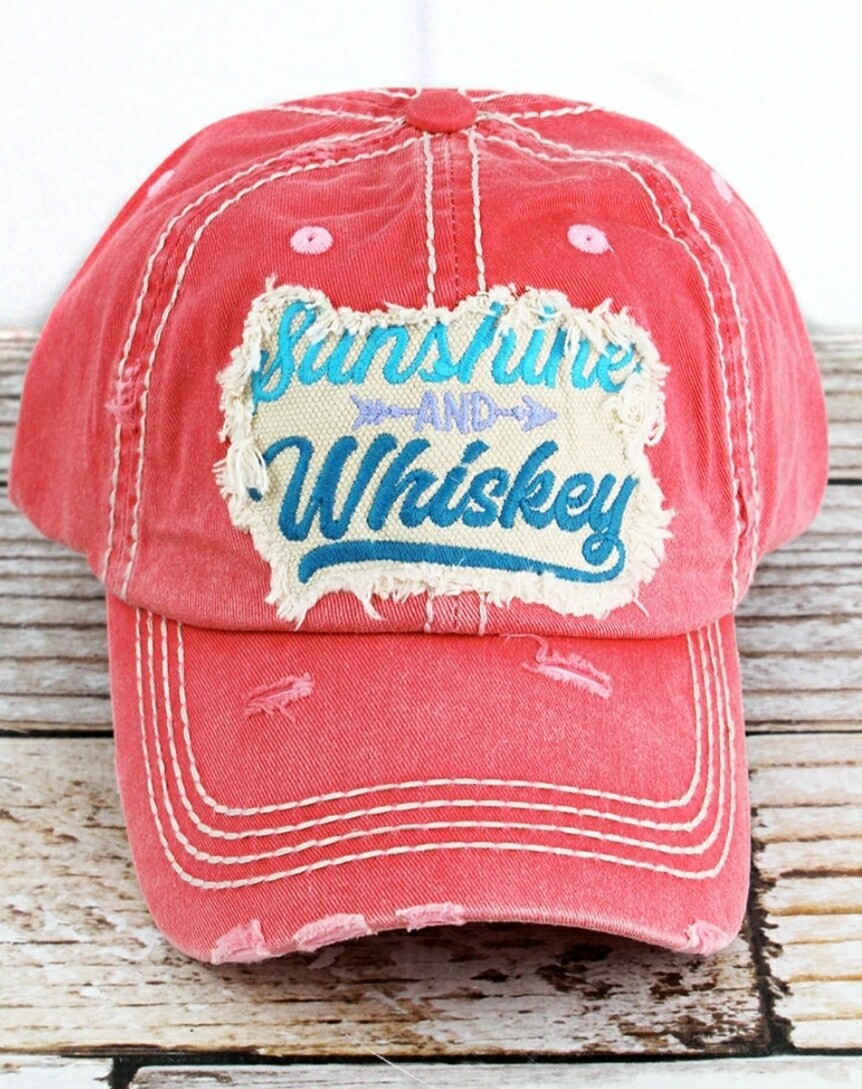 Distressed Salmon Sunshine And Whiskey Cap