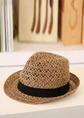 Straw Hat With Black Band