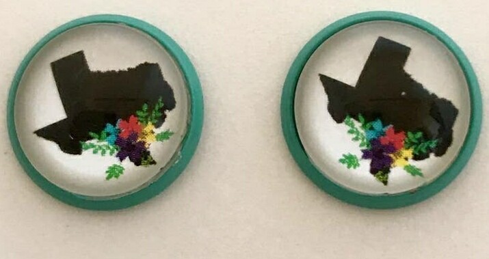 Black & Turquoise Texas Earrings