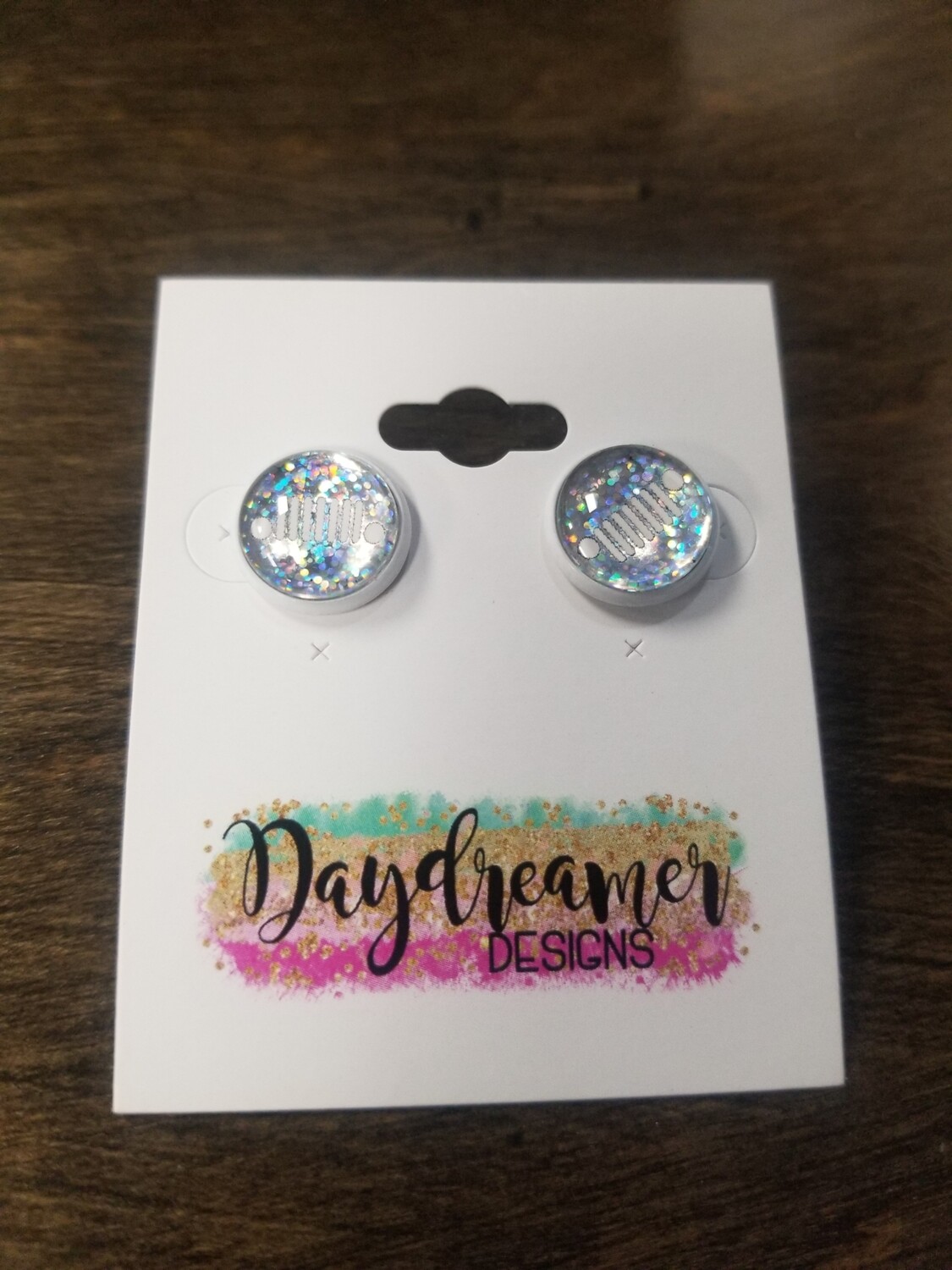 Silver Sparkly Jeep Earrings