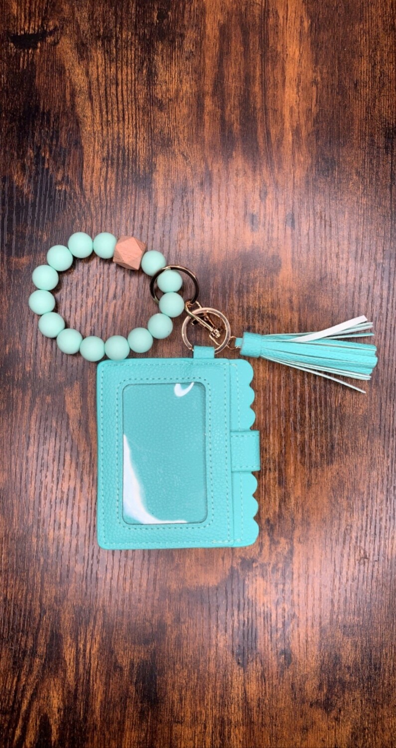 Turquoise Wallet Bracelet Keychain