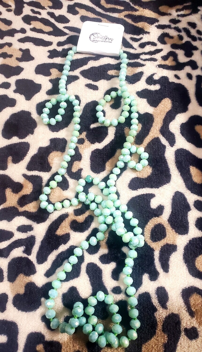 Mint Green Beaded Necklace
