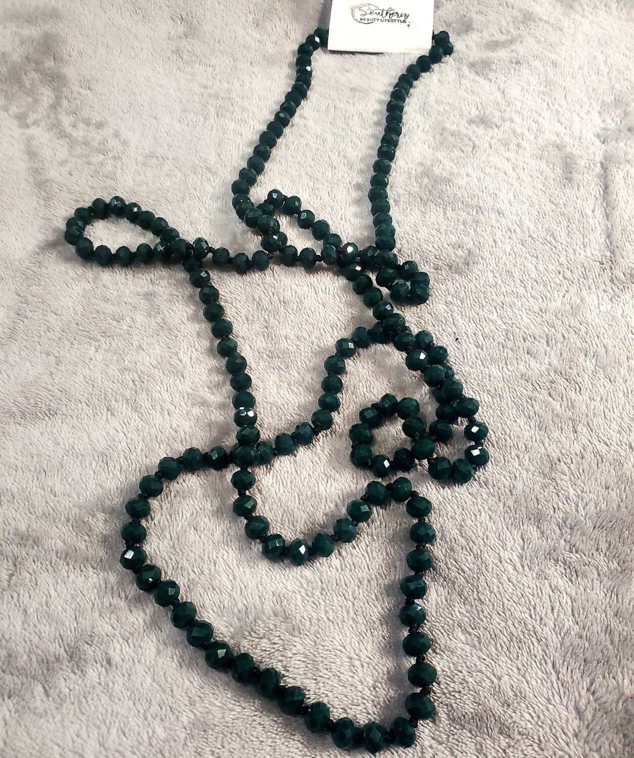 Hunter Green Beaded Necklace