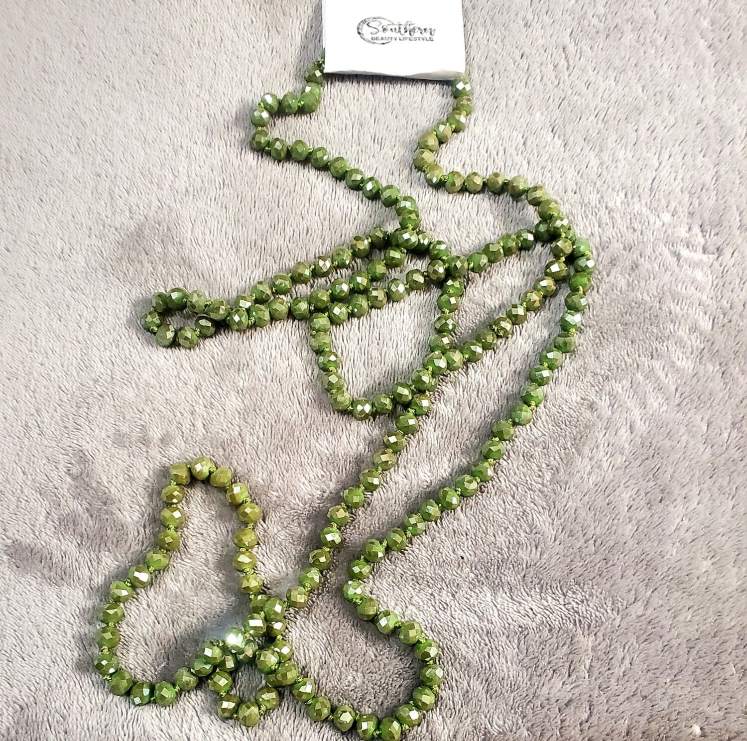 Seaweed Green Beaded Necklace
