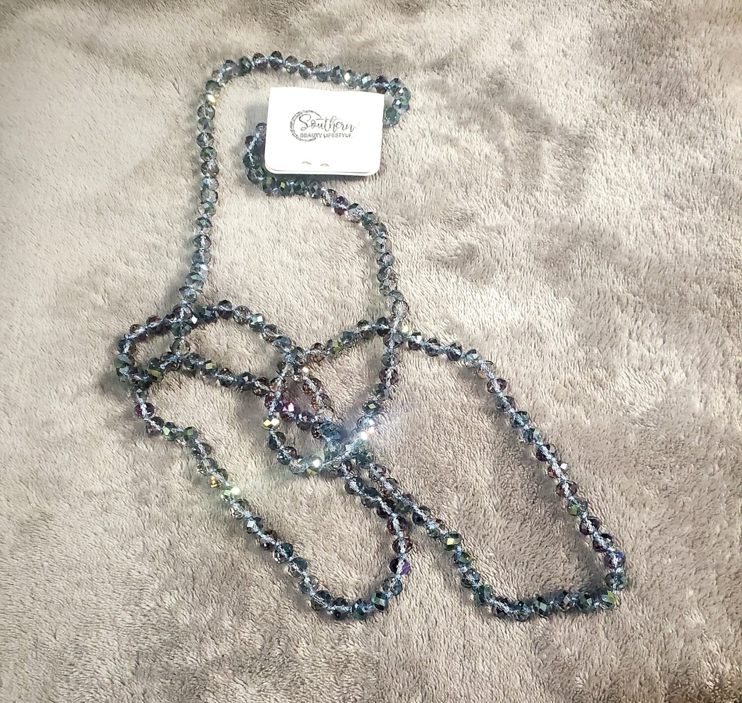 Pale Blue Beaded Necklace