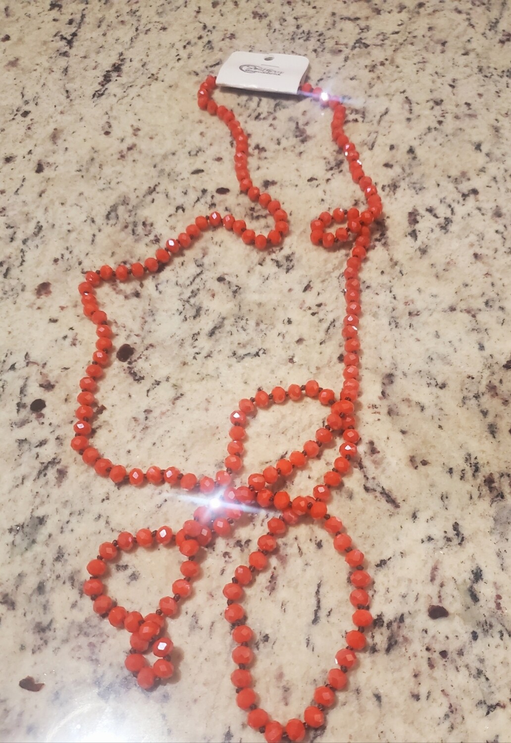 Blood Orange Beaded Necklace