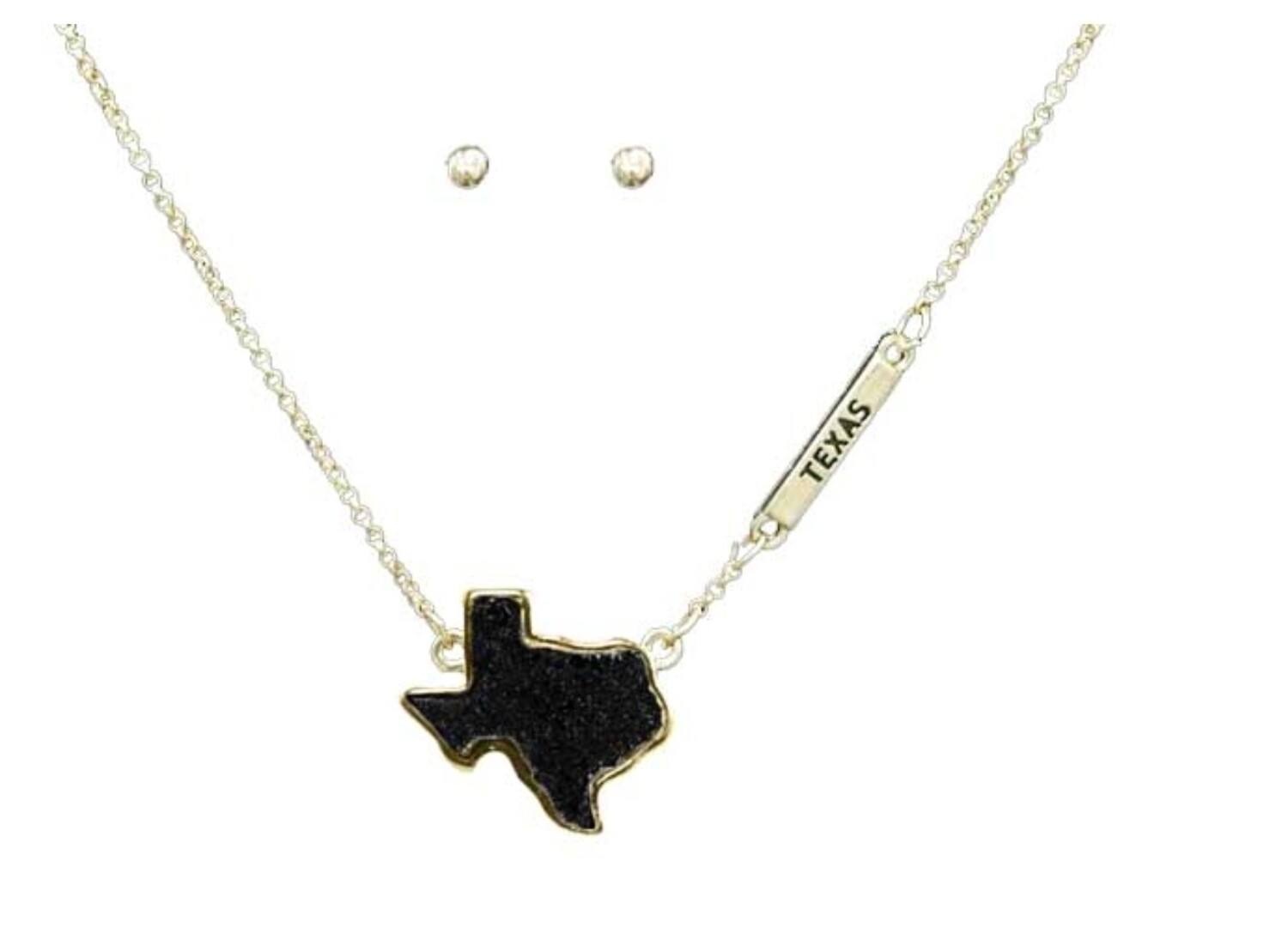 Black Texas Necklace W Studs