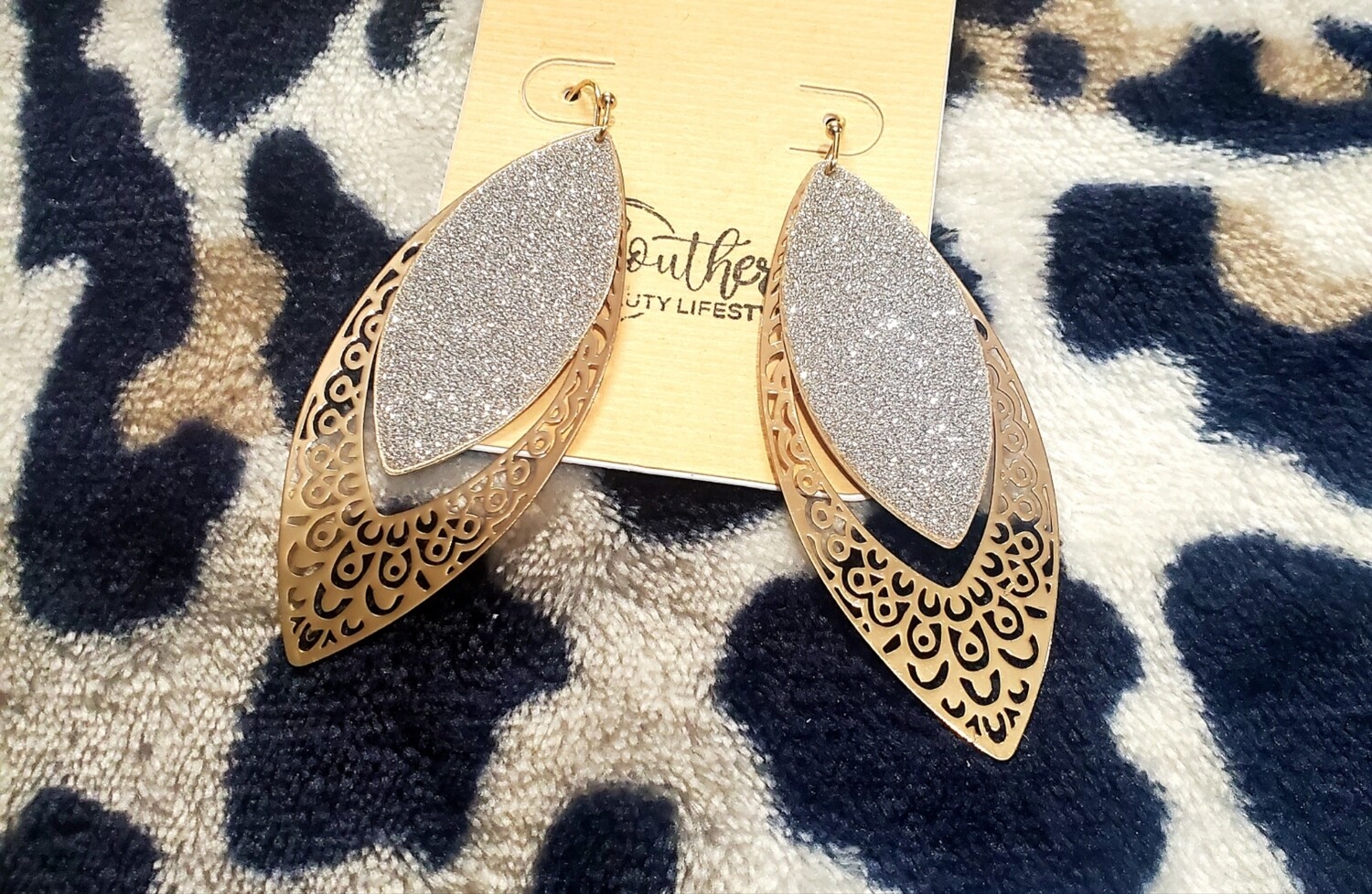 Gold And Silver Leaf Earrings