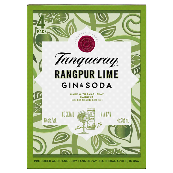 TanQueray Rangpur Lime Gin & Soda cans 