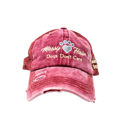 Messy Hair Dogs Don&#39;t Care Hat