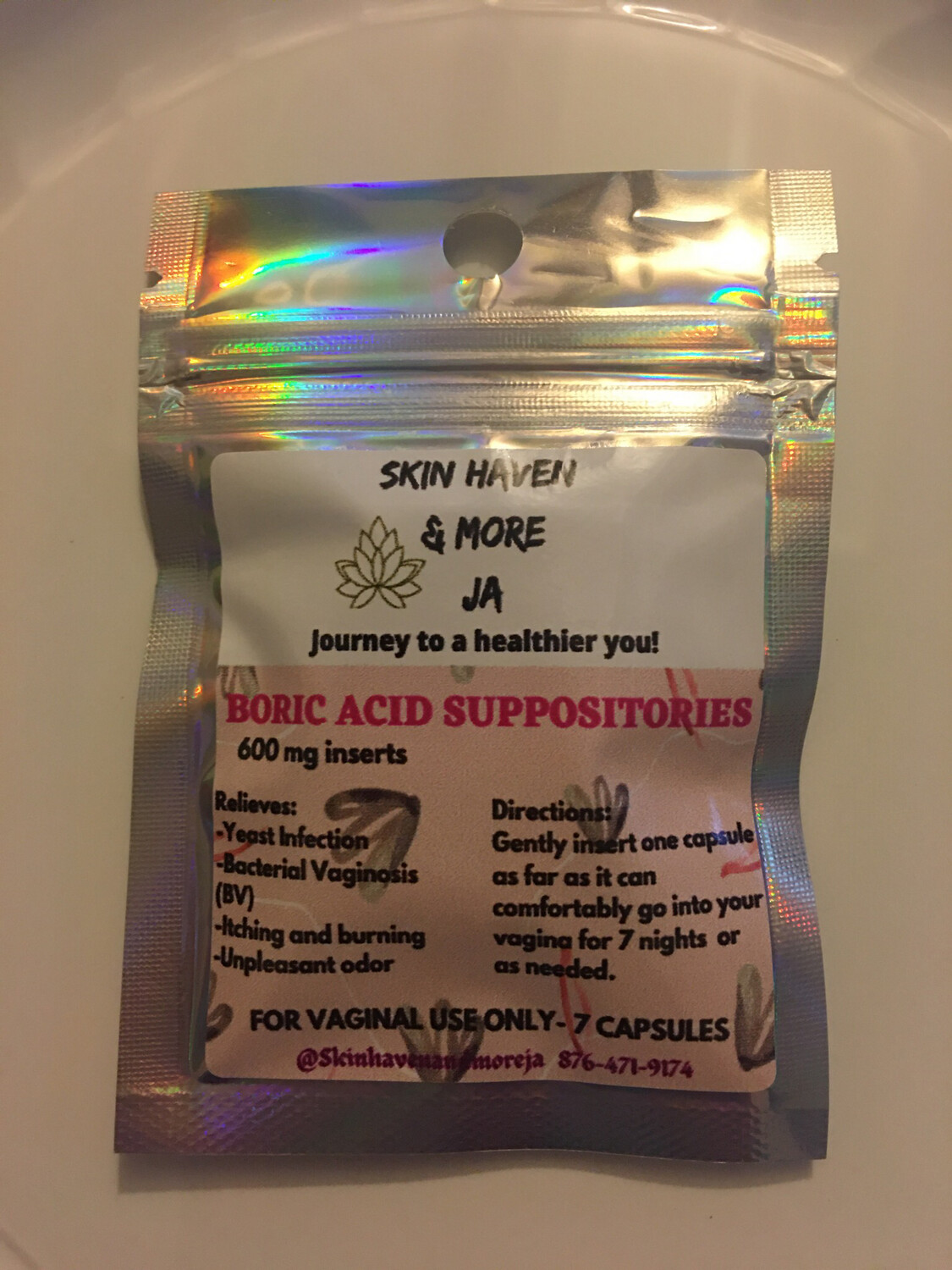 Boric Acid Suppositories (7 capsules)