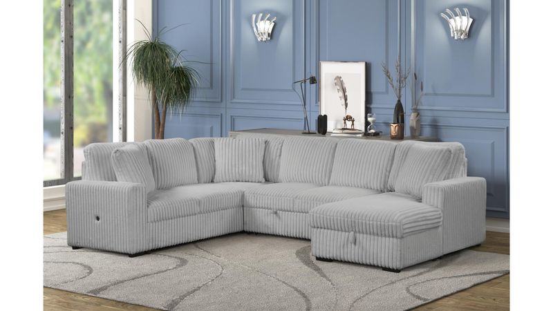 Relive Sectional Sofa Bed Grey/Cream