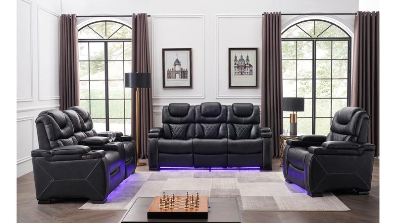 Lexus Sofa Set Power Recliner LED Lighting