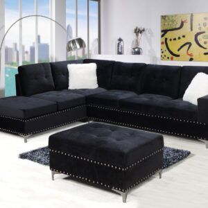 Sectional Sofa, Black, Blue, Grey