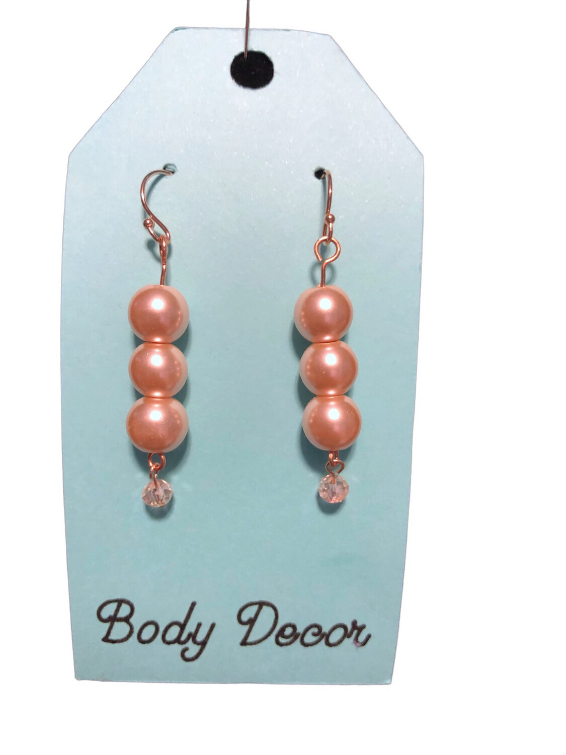 Pink Glass Pearl With Charm