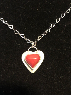 Rosa Rita Heart In Sterling Silver with Chain