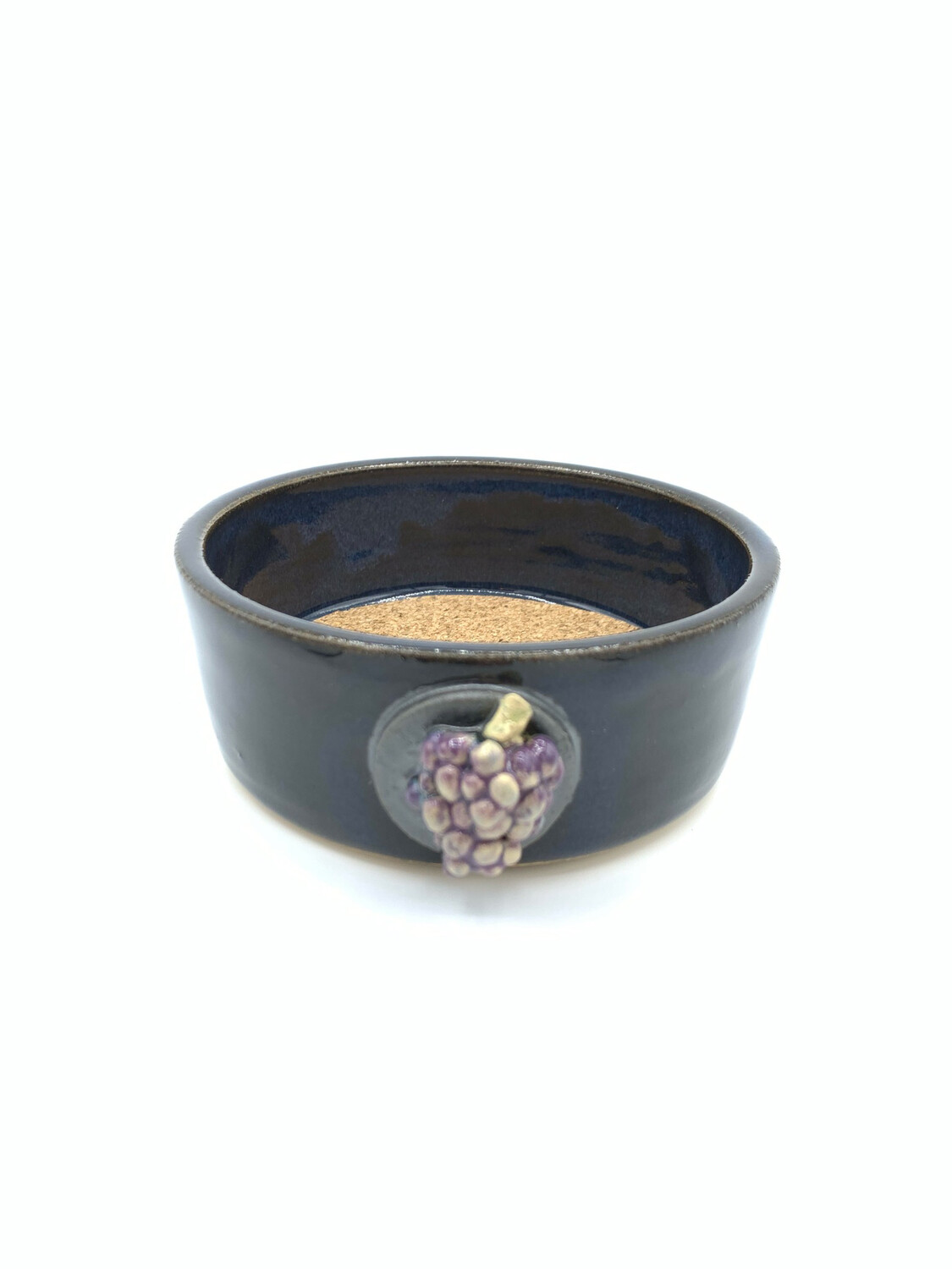 Stoneware Wine Bottle Coaster With Grapes