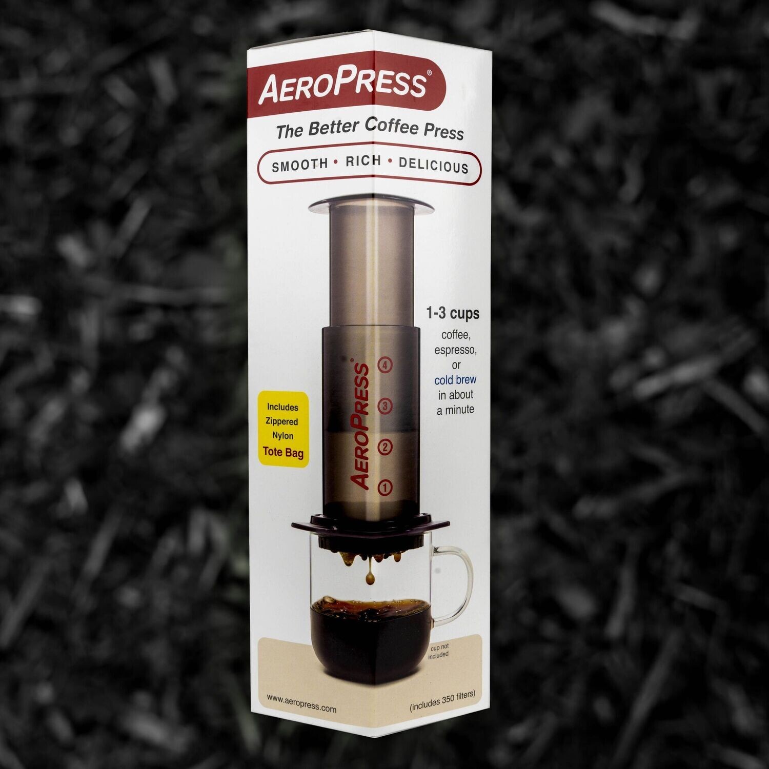 Aeropress Coffee Maker + Extra 350 Micro Filters - Aerobie