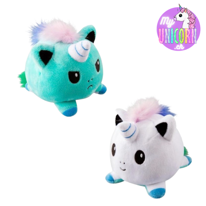 My Unicorn™ - Peluche réversible TURQUOISE/BLANC
