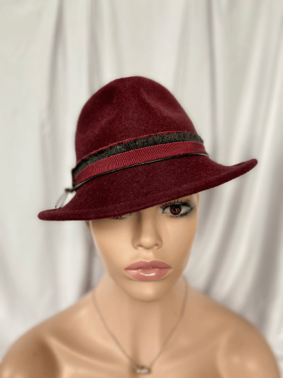 Damenhut Trilby Burgund