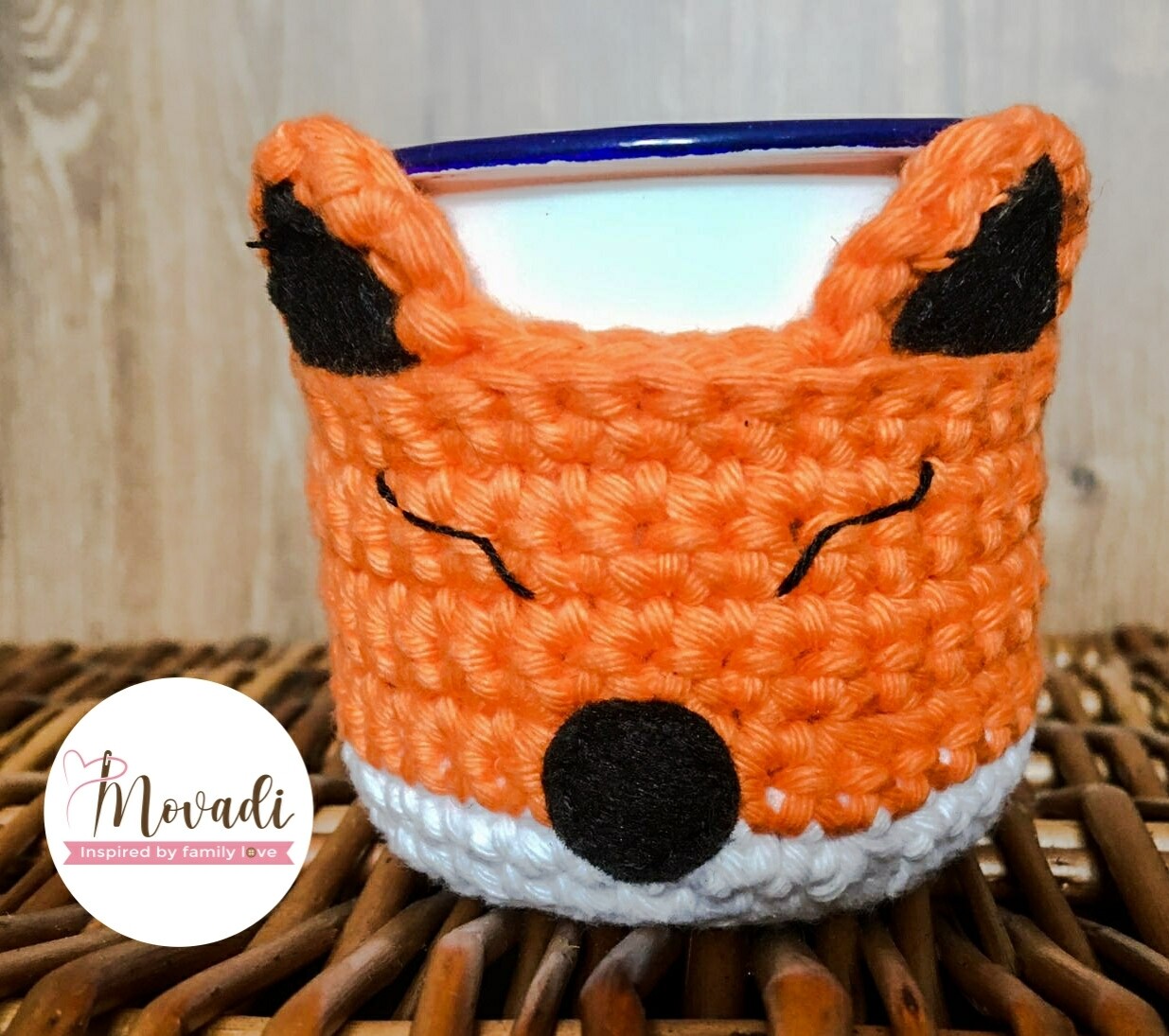 Small Mug with Fox Cozy Crochet Cover