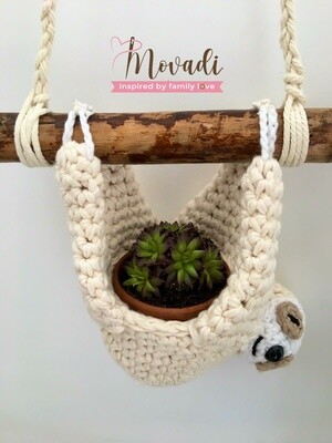 Succulent Indoor Hanging Sloth Planter Cover (crochet)
