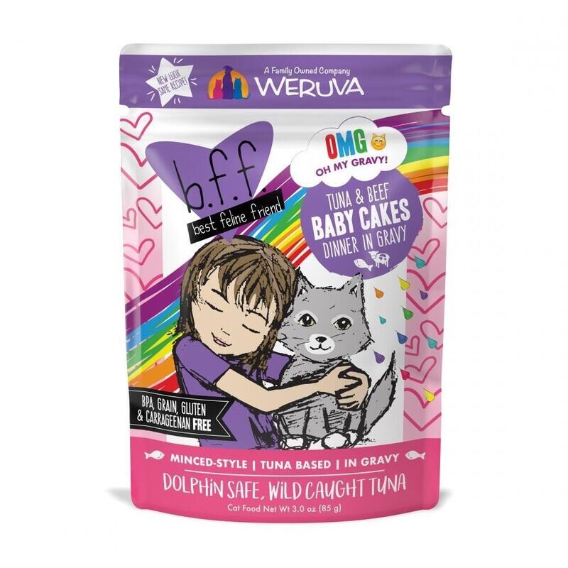 BFF CAT OMG BABY CAKES TUNA & BEEF 3OZ POUCH