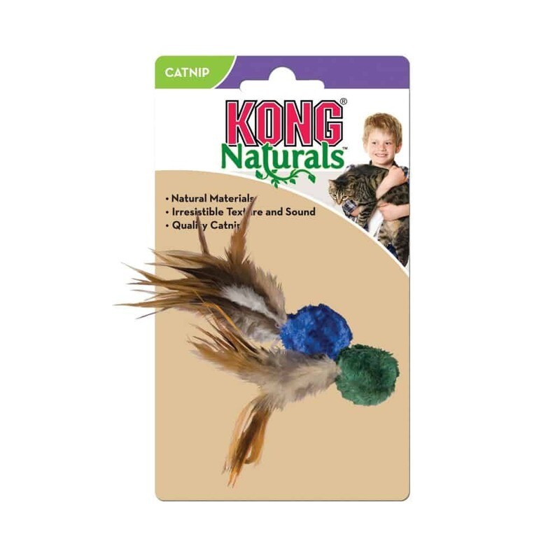 KONG NATURAL CRINKLE BALL W/ FEATHER