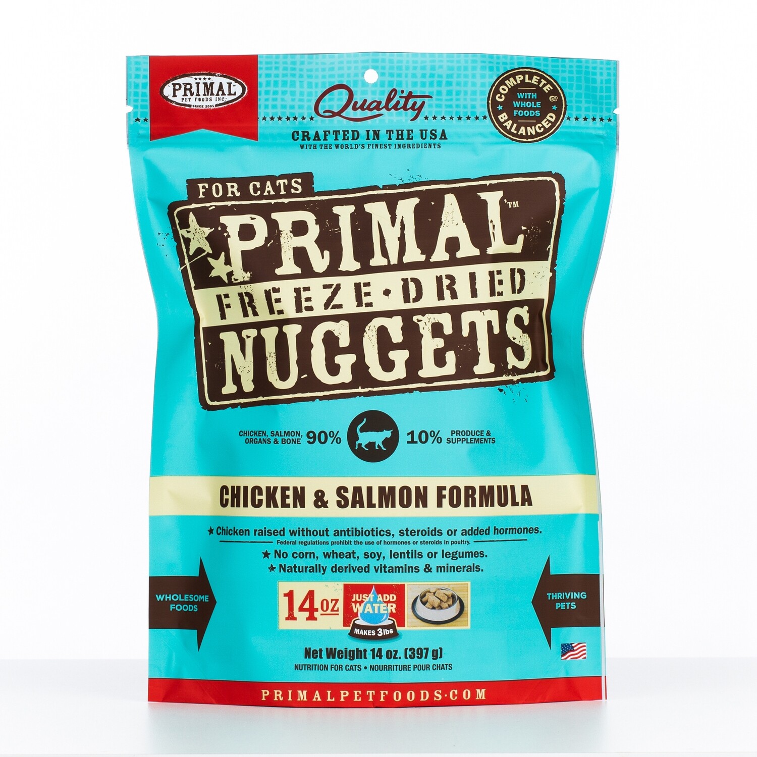 PRIMAL CAT FREEZE DRIED NUGGET CHICKEN & SALMON 14OZ