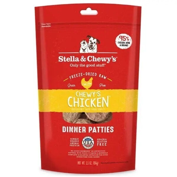 STELLA & CHEWYS DINNER PATTIES CHICKEN 5.5OZ 