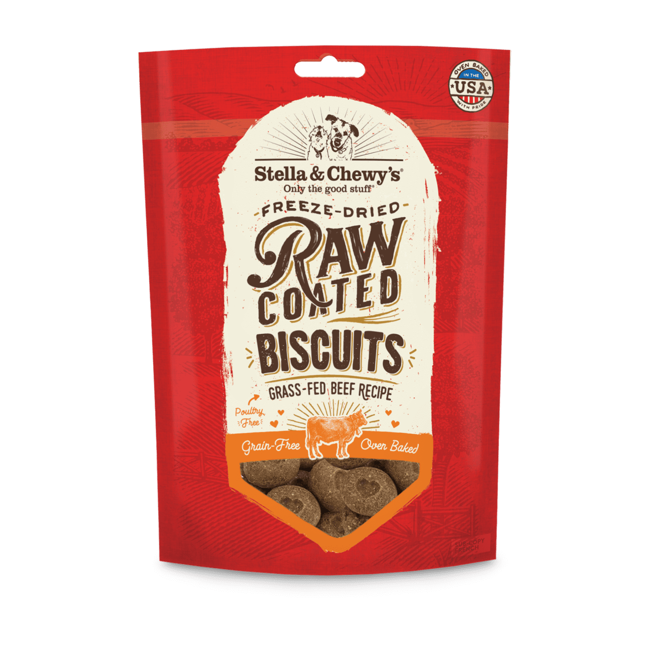 Stella & CHEWY’S Raw Coated Biscuits Beef