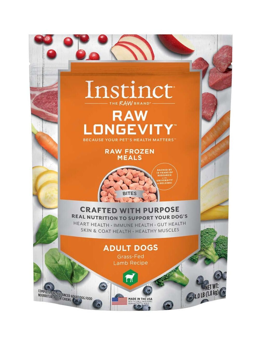 Instinct Frozen Longevity Bites Lamb 4lb