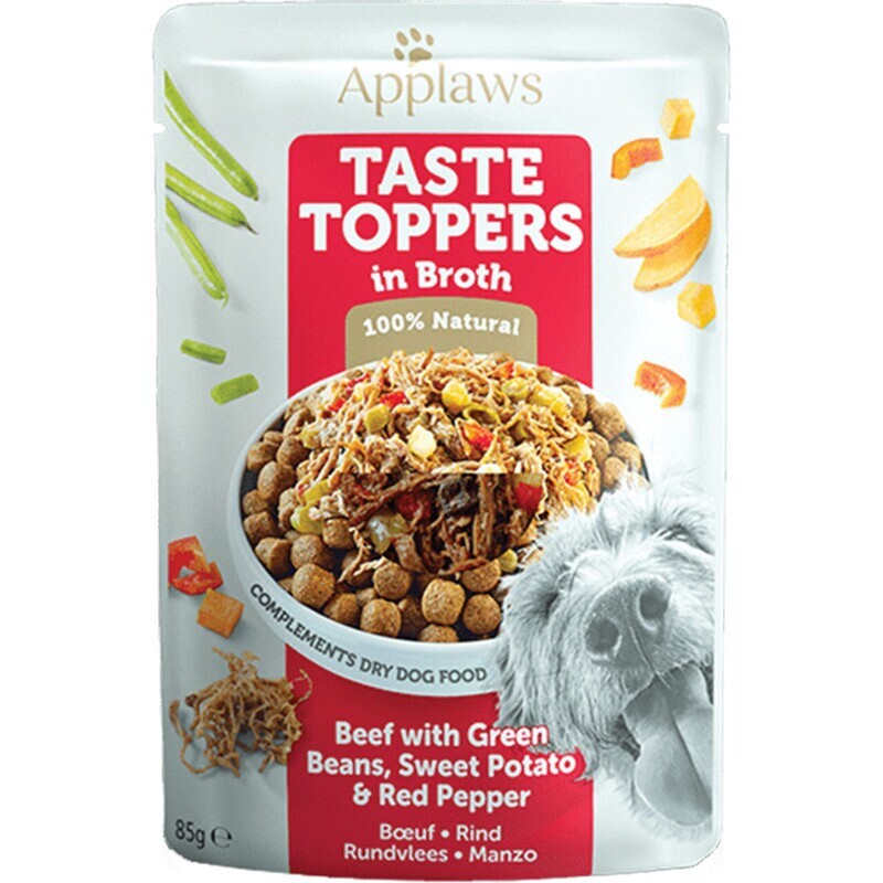 APPLAWS DOG BROTH TOPPERS: BEEF & GREEN BEANS